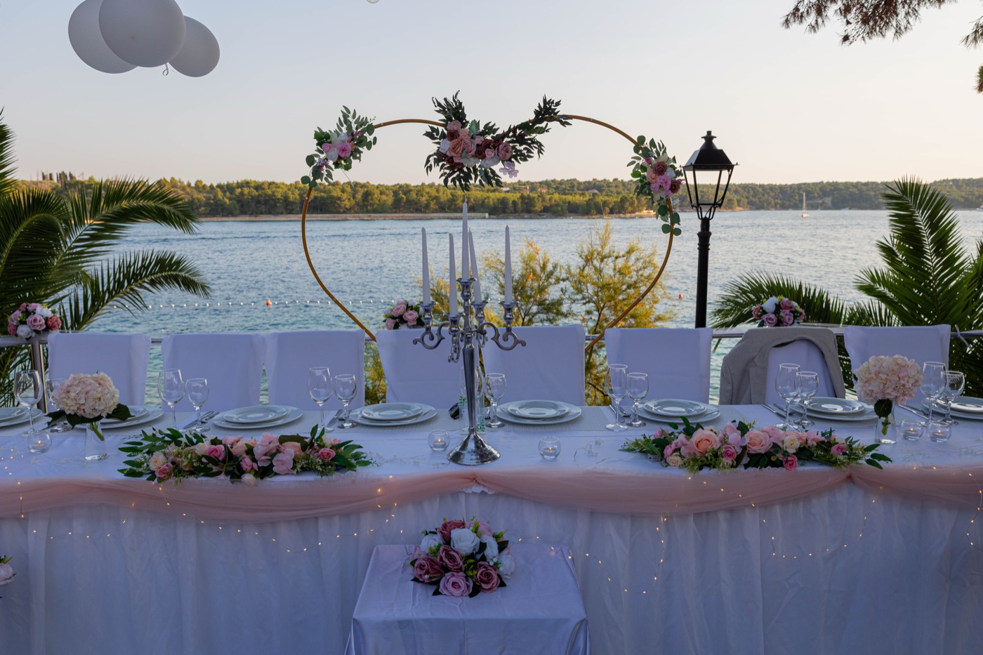 Destination wedding setup at Restaurant Illyrian